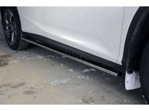 Пороги труба овальная с проступью 75х42 мм для Lexus RX-200t/350/450h № LEXRX200t15-05